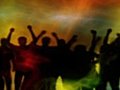 Silhouettes Party Pan Stock Footage