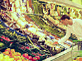 Man in supermarket shopping groceries