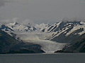 Royalty Free Stock Video SD Footage Zoom Into Large Mountains and Glacier in College Fjord,  Alaska