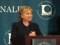 Clinton debuts as Obama&#039;s surrogate