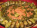 Stuffed Grape Leaves And Zucchini With Olive Oil- &#1608;&#1585;&#1602; &#1593;&#1606;&#1576; &#1608; &#1603;&#1608;&#1587;&#1575; &#1605;&#1581;&#1588;&#1610; &#1576;&#1586;&#1610;&#1578; &#1575;&#16