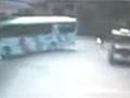 Bus crashes into station