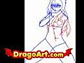 How to draw anime girls,  step by step