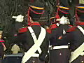 Royalty Free Stock Video SD Footage Zoom Out to Military Band and Honor Guard in Buenos Aires,  Argentina