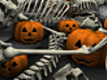 Pumpkins and Skeletons for Halloween (Loop)