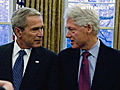 Clinton,  Bush appearance