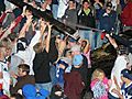 Penn State students get pepper sprayed during riot.