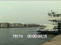 FERRY BOAT SAILS OUT OF HARBOR - HD