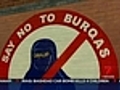 Controversial  burqa mural