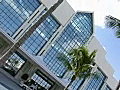 Royalty Free Stock Video SD Footage Zoom Out from Entrance of Convention Center in Ft. Lauderdale,  Florida