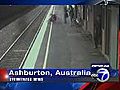 VIDEO: Baby carriage rolls on tracks