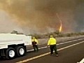 9RAW: Fire tornado whips up in Hawaii