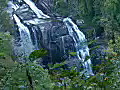 Royalty Free Stock Video HD Footage White Waterfall North Carolina Summer