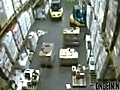 Fork-lift driver loses control