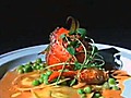 Spiced Roasted Lobster With Pea Ravioli : Tom Colicchio And Gail Simmons