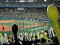 阪神対横浜　勝利の瞬間 ジェット風船
