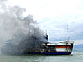 Ferry on fire,  more than 400 on board