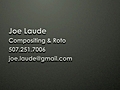 Joe Laude 01/2010 Compositing Reel