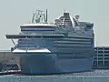 Royalty Free Stock Video HD Footage Static Shot of Cruise Ships Docked at Port Everglades in Ft. Lauderdale,  Florida