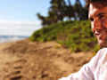 Man sitting on a beach