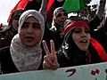 Protesters call for coalition help.