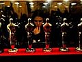 Oscar statuettes on show ahead of awards night