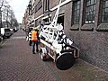 Eerste poging installatie Trafficosaurus - Herengracht [HQ]