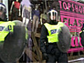 March for the Alternative: behind police lines - video