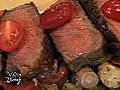 Steak and grilled vegetable salad