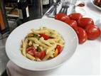 Summer pasta with fresh tomatoes