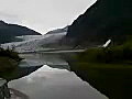 Royalty Free Stock Video SD Footage Zoom Into Mendenhall Glacier Near Juneau,  Alaska