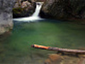 time lapse. small mountain waterfall in Crimea.