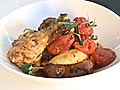 Gourmet Traveller: roast chicken with chorizo and tomato