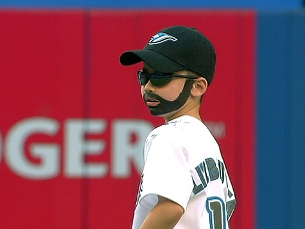 Li’l Bautista&#039;s first pitch