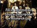 16 Fill In Information Source on Research Log,  16 of 26