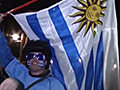 Uruguay fans celebrate after win over South Africa