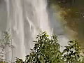 Royalty Free Stock Video SD Footage Zoom Out From The Base of the Wailua Waterfalls in Kauai,  Hawaii