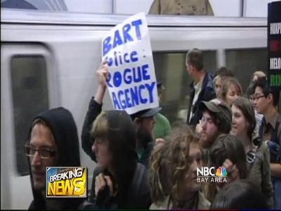 Video: Protesters Stop BART Train