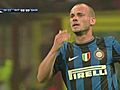 Football / UEFA Champion’s League: Inter Milan - Barcelone 1-1,  égalisation méritée de l&#039;Inter par Wesley Sneijder
