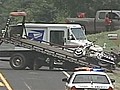 Mail Truck,  Motorcycle Collide