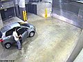 How not to exit a parking garage