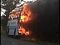 Bus bursts into flames