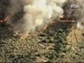 Fast-moving wildfire roars near Los Angeles