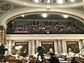 Raw Video: Protesters Sing In Assembly Gallery