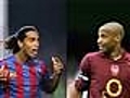 Ronaldinho e Henry travam duelo de craques