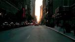 Sun sets down New York streets