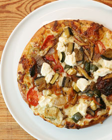 Vegetarian Pizza with Wild Mushrooms and Pesto