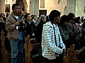 Christmas,  at the Church of Nativity in Bethlehem.