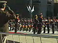 Royalty Free Stock Video SD Footage Pan Right to Military Band and Honor Guard in Buenos Aires,  Argentina