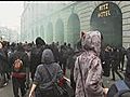 Protesters attack HSBC and storm Fortnum and Mason